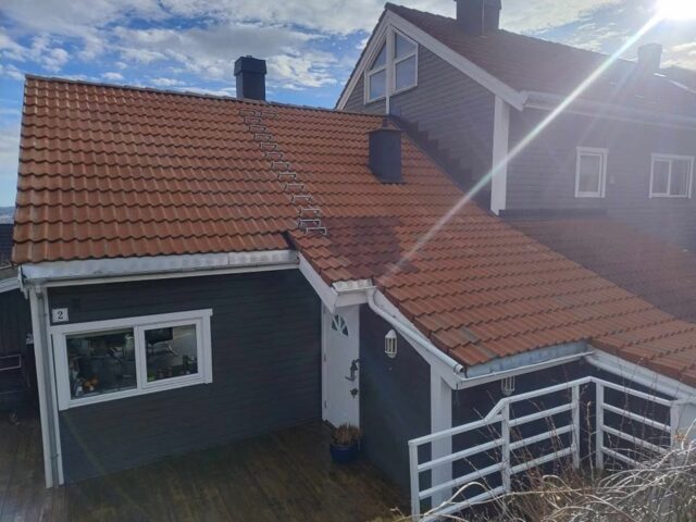 Takvask av rødt betongtak